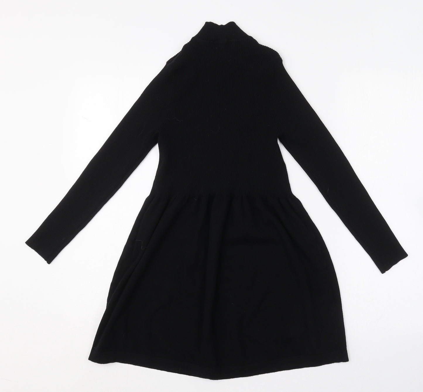 Primark Womens Black  Viscose Fit & Flare  Size M  Roll Neck