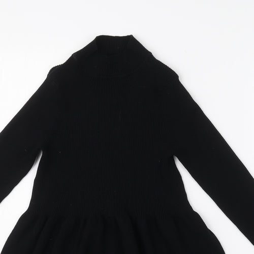 Primark Womens Black  Viscose Fit & Flare  Size M  Roll Neck