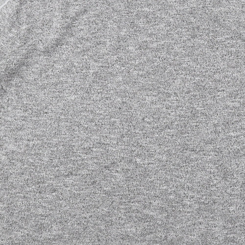 Dorothy Perkins Womens Grey  Polyester Basic T-Shirt Size 10 Round Neck - Lace sleeve