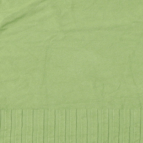 YUKA Womens Green Scoop Neck  Rayon Pullover Jumper Size 3XL