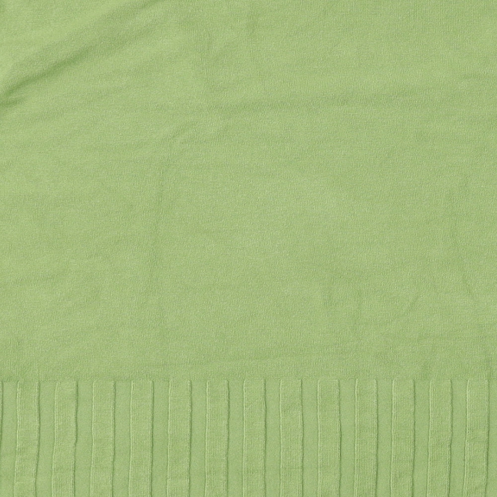 YUKA Womens Green Scoop Neck  Rayon Pullover Jumper Size 3XL
