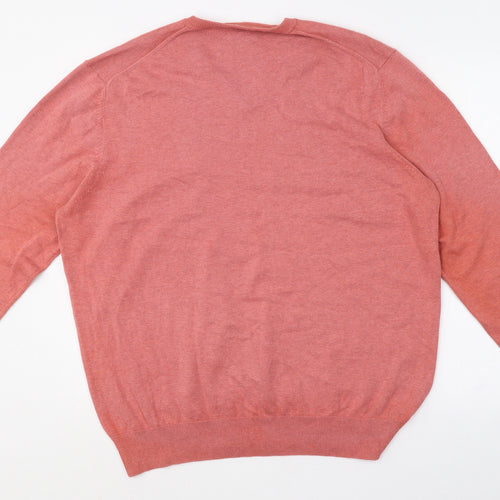 Marks and Spencer Womens Pink V-Neck  Cotton Pullover Jumper Size 2XL