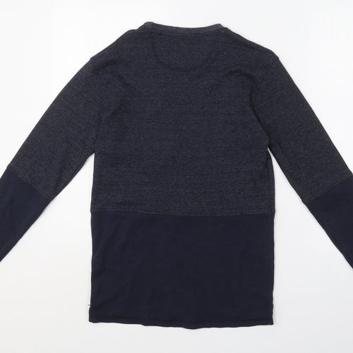 Twisted Soul Mens Blue Round Neck  Cotton Pullover Jumper Size S