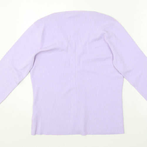Alibi Womens Purple V-Neck  Viscose Pullover Jumper Size 16