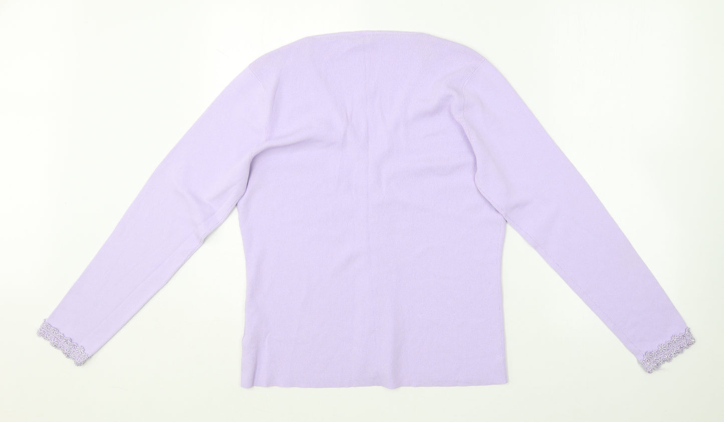 Alibi Womens Purple V-Neck  Viscose Pullover Jumper Size 16