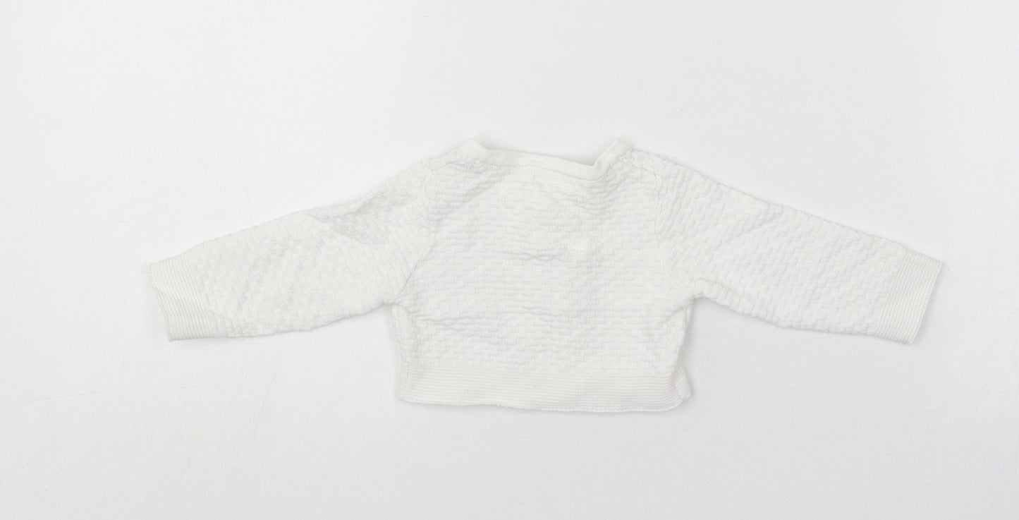 Jasper Conran  White  Cotton Cardigan Jumper Size 3-6 Months