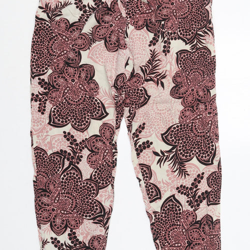 F&F Womens Multicoloured Geometric Viscose Bloomer Trousers Size 10 L24.5 in Regular