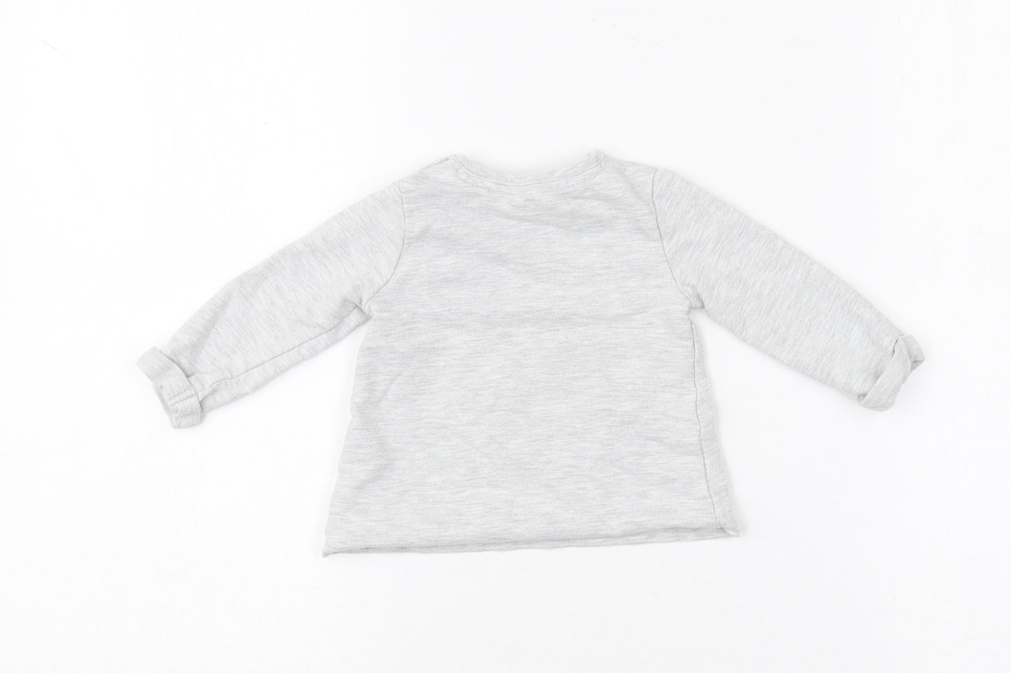 F&F  Grey  Cotton Pullover Polo Size 0-3 Months Round Neck