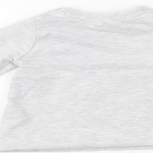 F&F  Grey  Cotton Pullover Polo Size 0-3 Months Round Neck