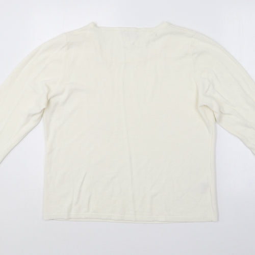 Matalan Womens Ivory Round Neck  Acrylic Pullover Jumper Size 22