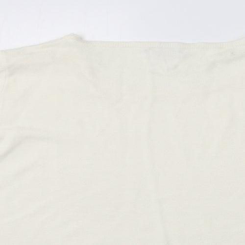 Matalan Womens Ivory Round Neck  Acrylic Pullover Jumper Size 22