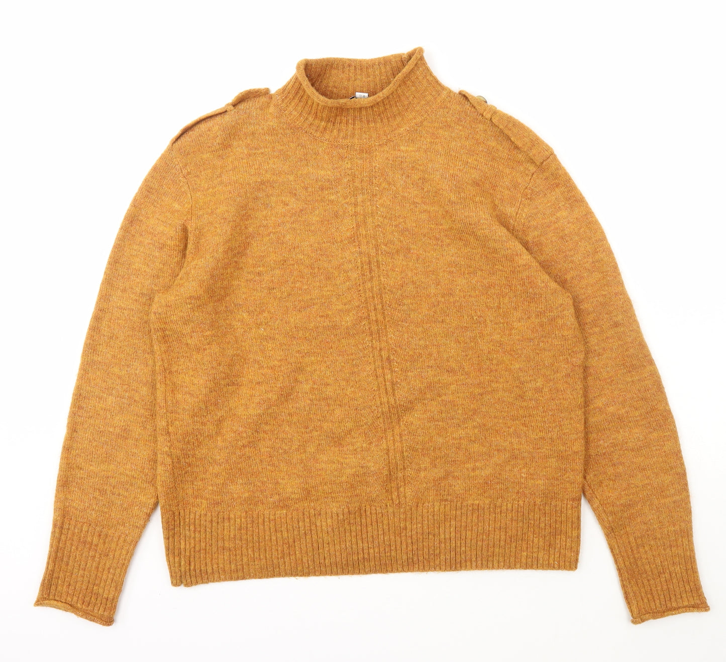 Warehouse Womens Orange High Neck  Acrylic Pullover Jumper Size 14
