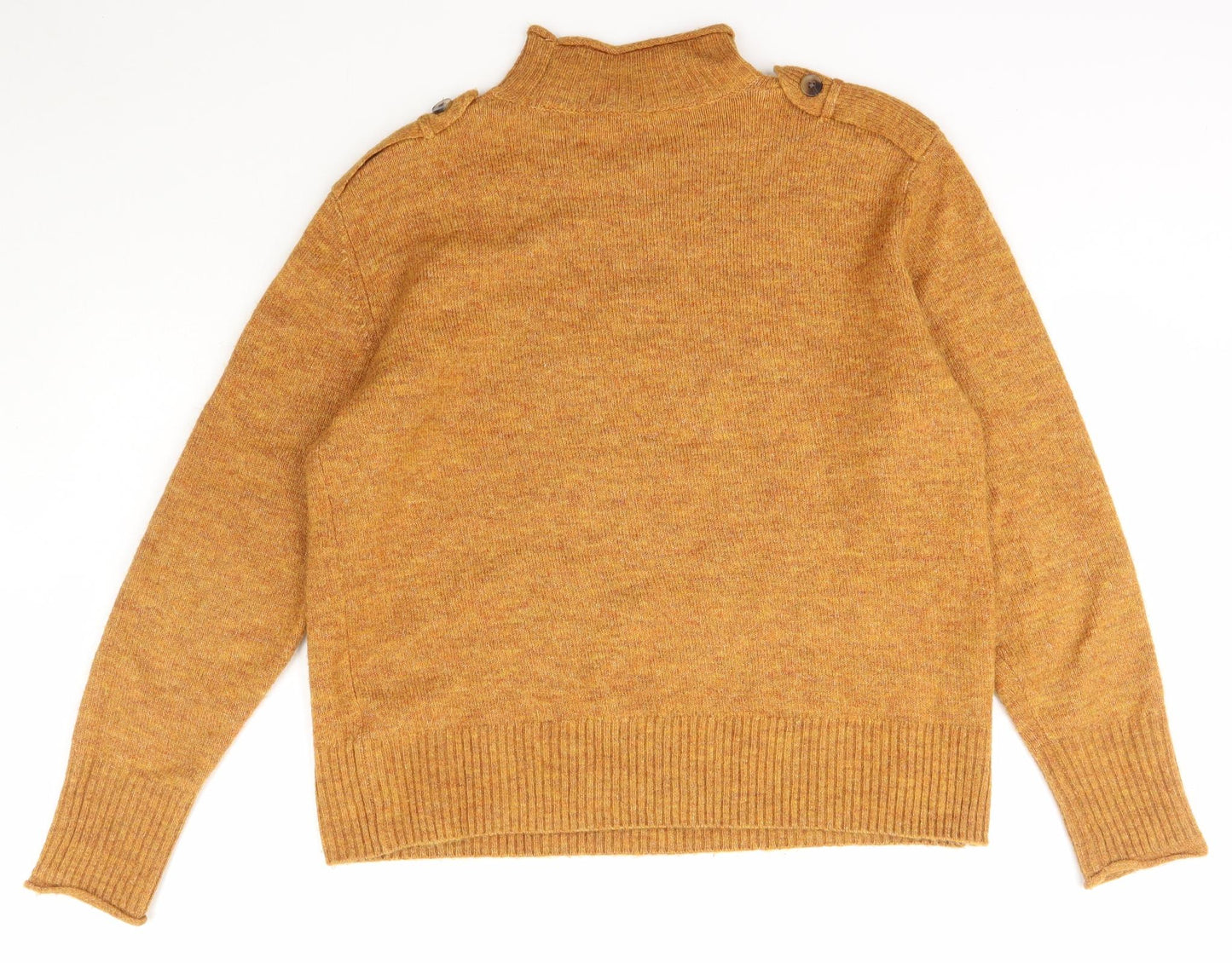 Warehouse Womens Orange High Neck  Acrylic Pullover Jumper Size 14
