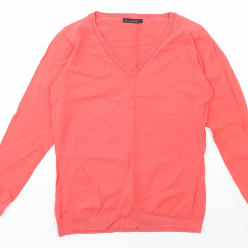 Dunnes Stores Womens Pink V-Neck  Cotton Pullover Jumper Size L