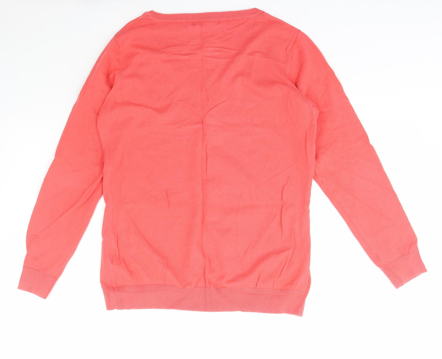 Dunnes Stores Womens Pink V-Neck  Cotton Pullover Jumper Size L