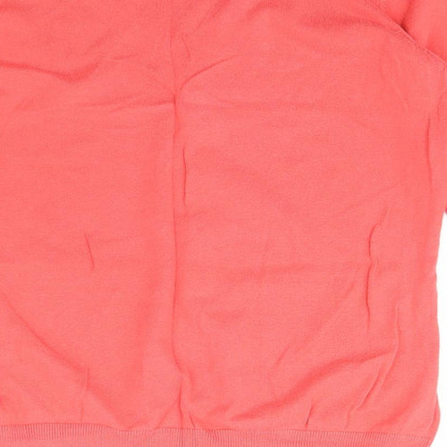 Dunnes Stores Womens Pink V-Neck  Cotton Pullover Jumper Size L