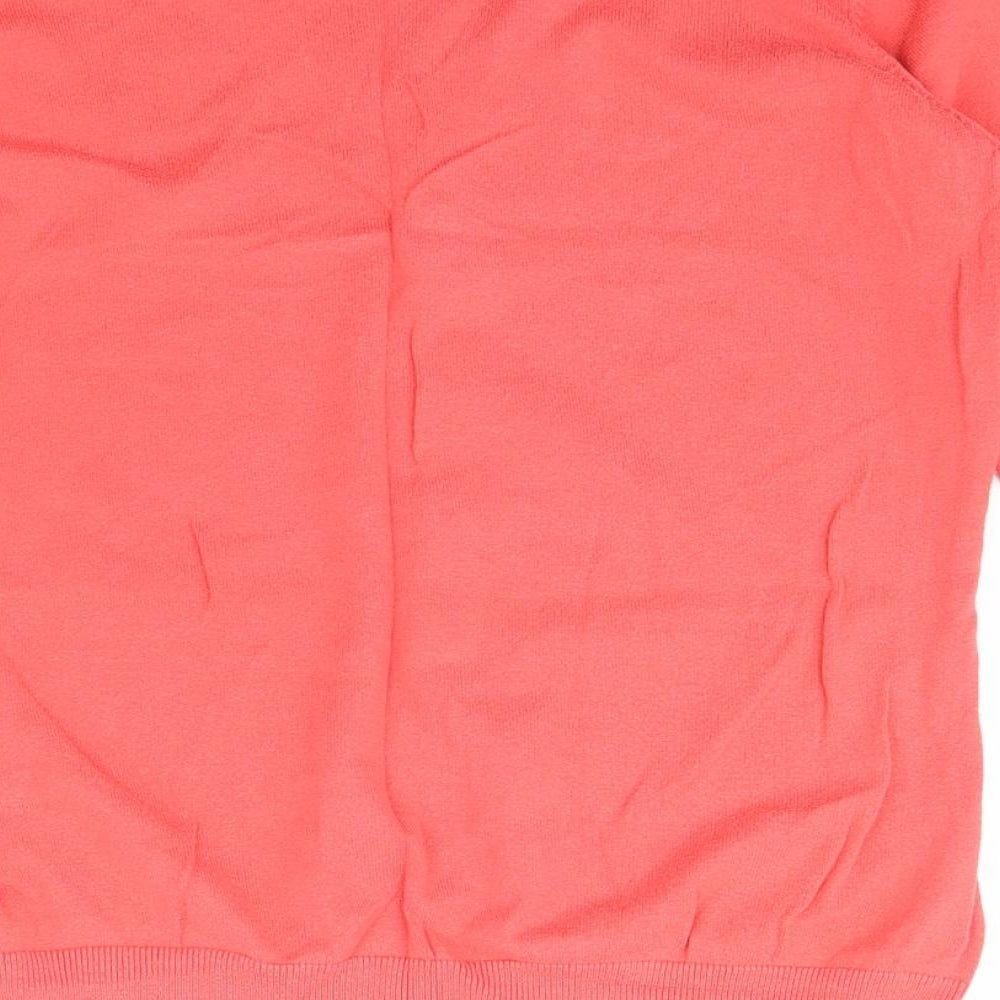 Dunnes Stores Womens Pink V-Neck  Cotton Pullover Jumper Size L