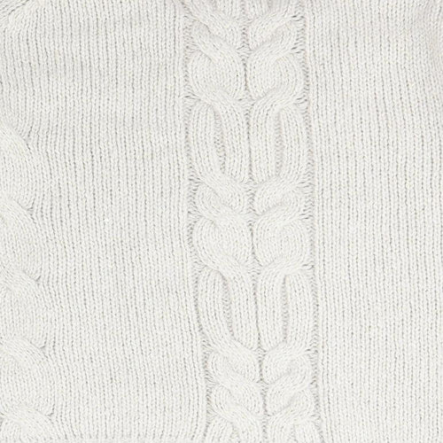 Oasis Womens Beige Scoop Neck  Acrylic Pullover Jumper Size S