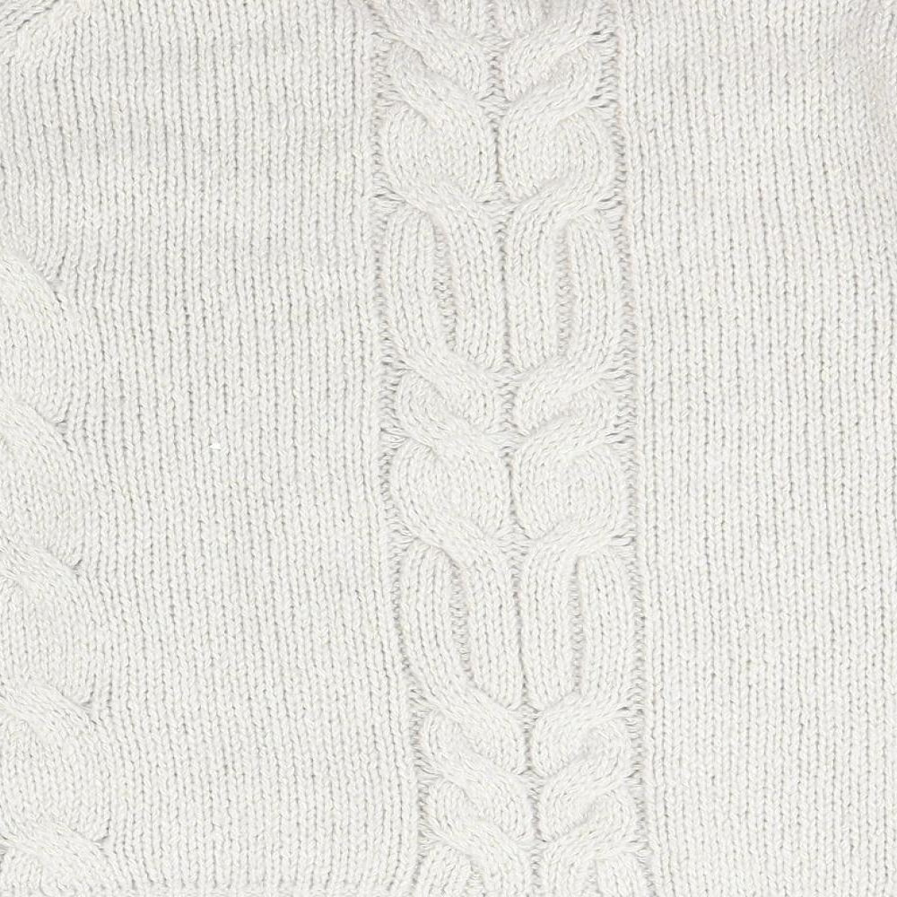 Oasis Womens Beige Scoop Neck  Acrylic Pullover Jumper Size S