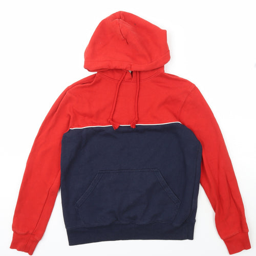 H&M Womens Red Striped Cotton Pullover Hoodie Size S  Pullover