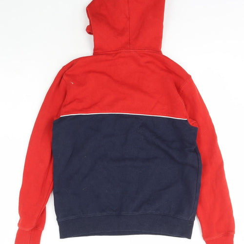 H&M Womens Red Striped Cotton Pullover Hoodie Size S  Pullover