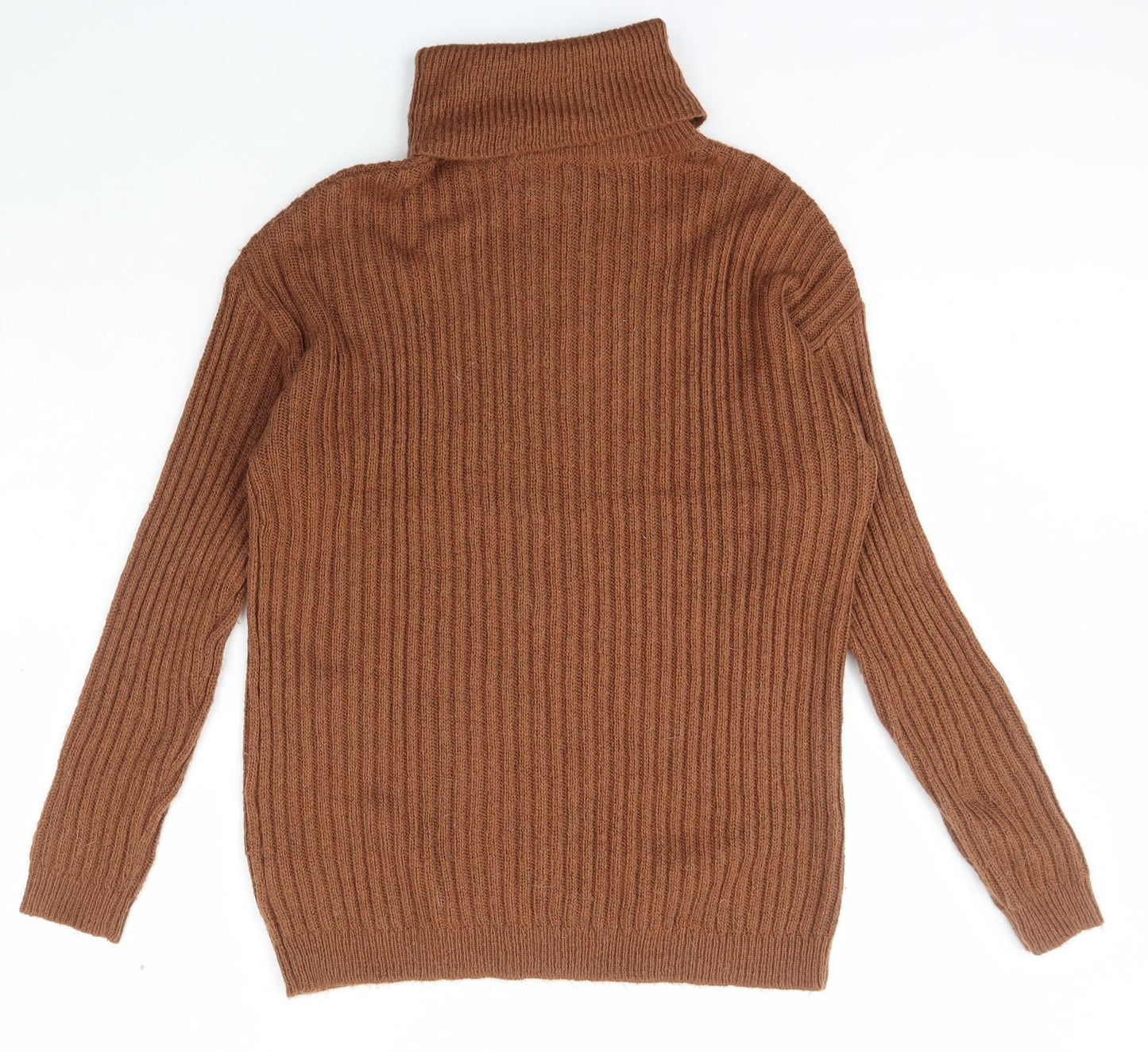 Primark Womens Brown Roll Neck  Acrylic Pullover Jumper Size XS