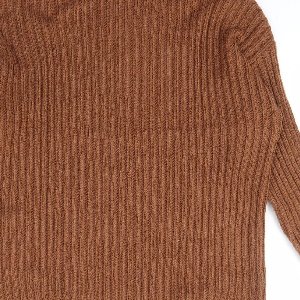 Primark Womens Brown Roll Neck  Acrylic Pullover Jumper Size XS