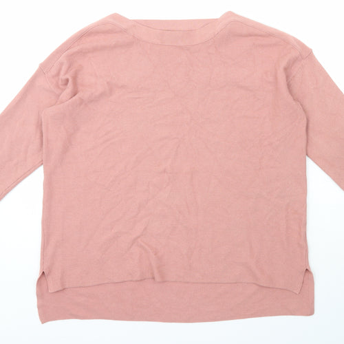 Le Conte Womens Pink Boat Neck  Modal Pullover Jumper Size 14