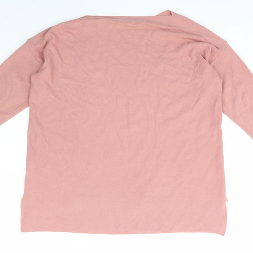 Le Conte Womens Pink Boat Neck  Modal Pullover Jumper Size 14