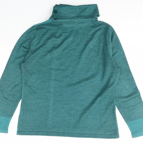 Casamia Womens Green Roll Neck Striped Acrylic Pullover Jumper Size S