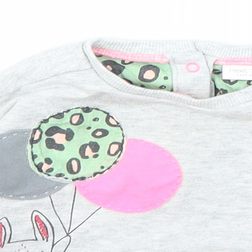 NEXT Girls Grey  Cotton Pullover Jumper Size 3-6 Months  Snap