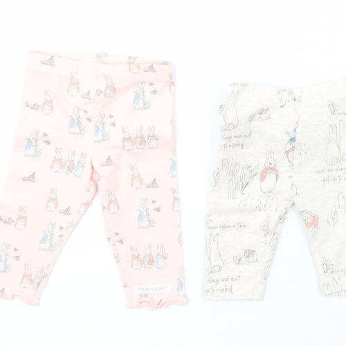 Peter Rabbit Girls Multicoloured Geometric Cotton Jogger Leggings Size 0-3 Months  Pullover