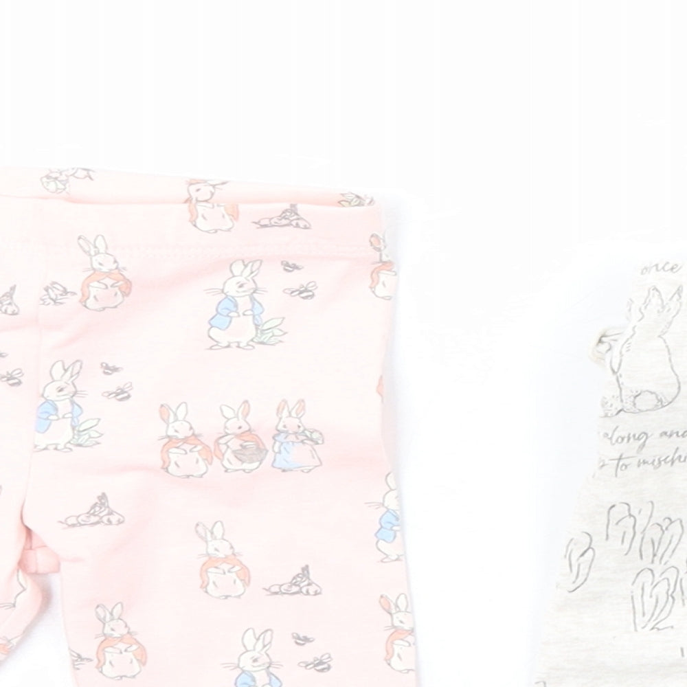 Peter Rabbit Girls Multicoloured Geometric Cotton Jogger Leggings Size 0-3 Months  Pullover