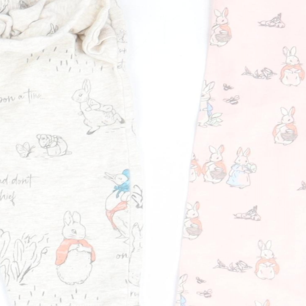 Peter Rabbit Girls Multicoloured Geometric Cotton Jogger Leggings Size 0-3 Months  Pullover