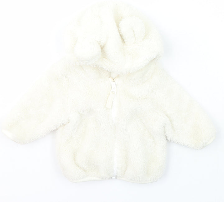 NEXT Girls Ivory Polyester Full Zip Jumper Size 3-6 Months