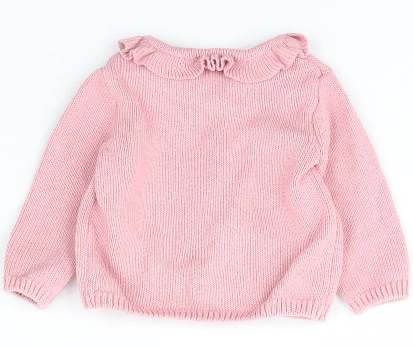 NEXT Girls Pink  Cotton Cardigan Jumper Size 3-6 Months  Button - bunny