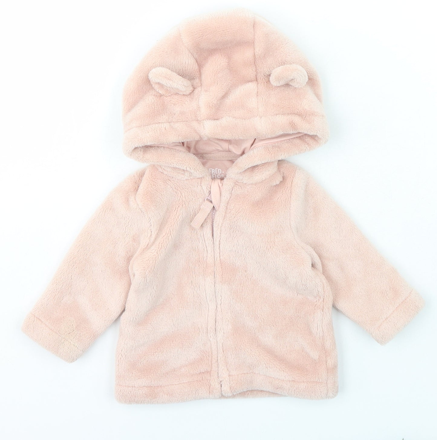 F&F Girls Pink  Polyester Full Zip Jumper Size 3-6 Months  Zip