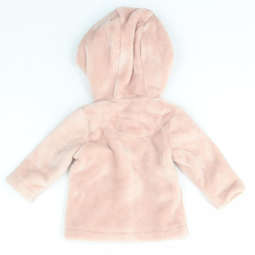 F&F Girls Pink  Polyester Full Zip Jumper Size 3-6 Months  Zip