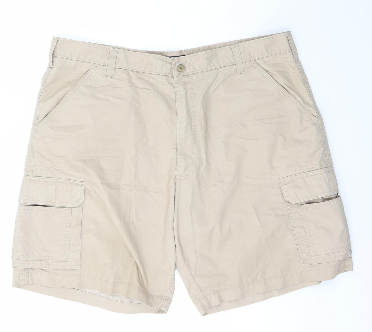 Blue Harbour Mens Beige  Cotton Cargo Shorts Size 40 L6 in Regular Buckle - Marks and Spencer
