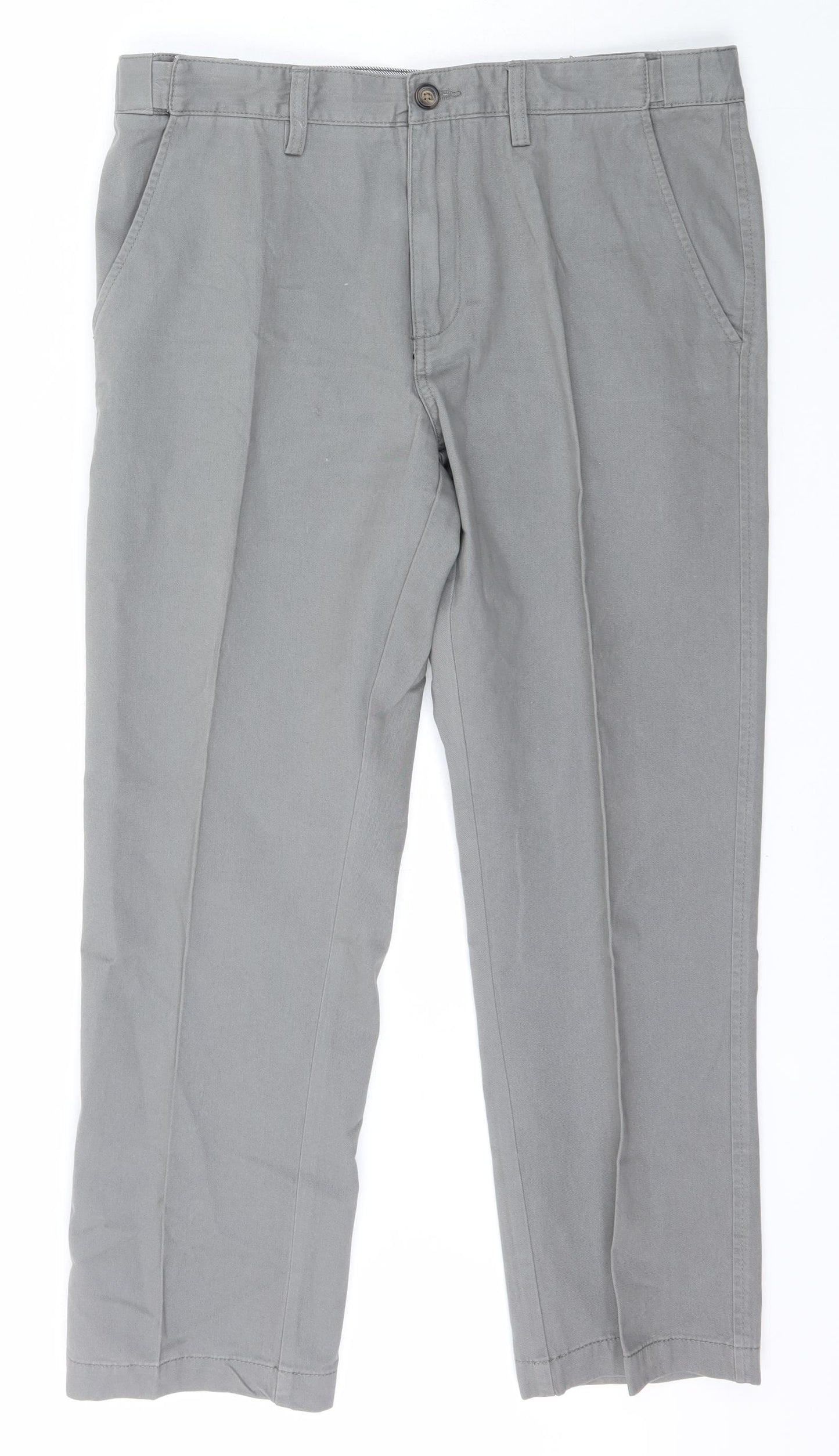 Maine Mens Grey  Cotton Trousers  Size 34 L26 in Regular Button