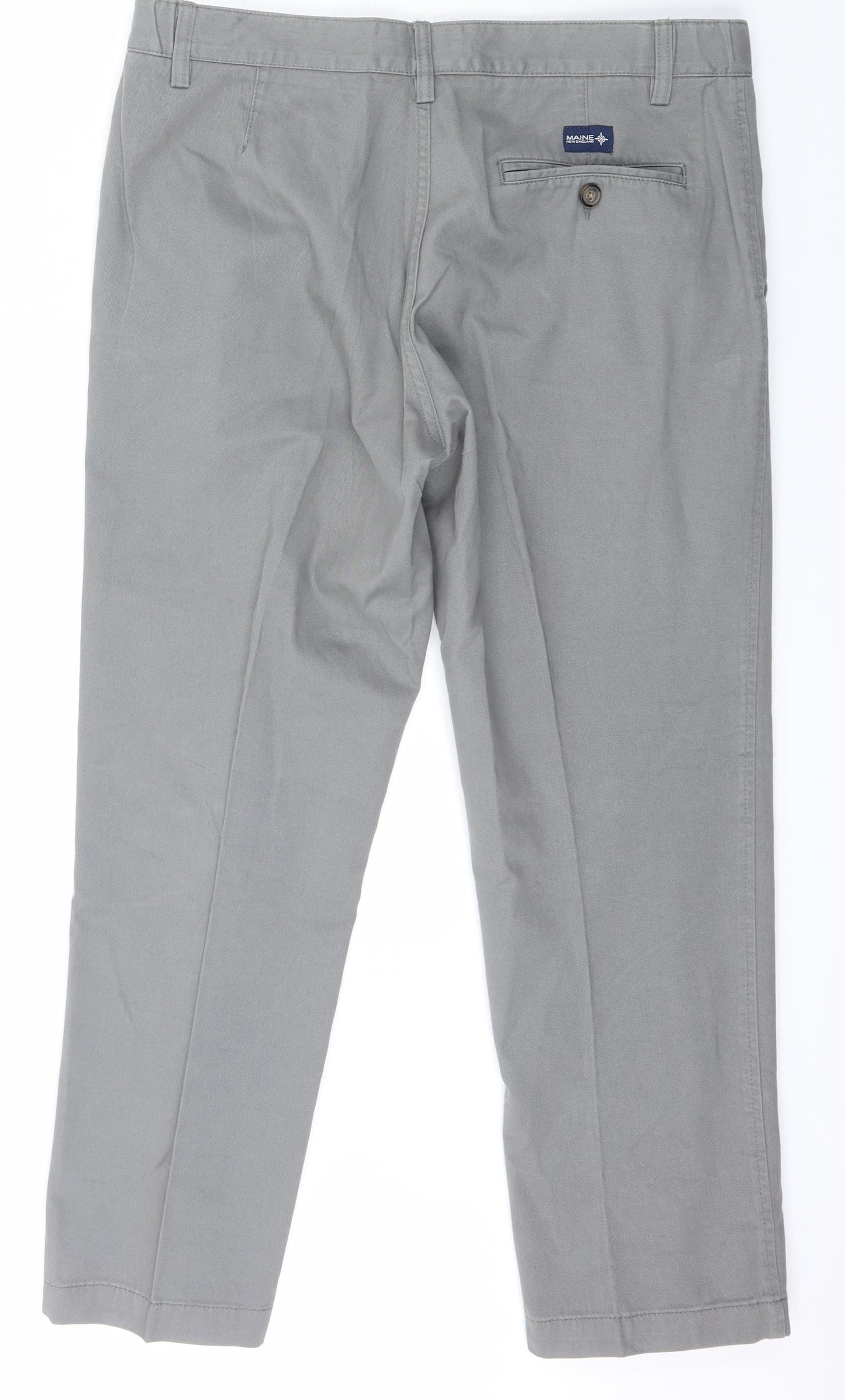 Maine Mens Grey  Cotton Trousers  Size 34 L26 in Regular Button