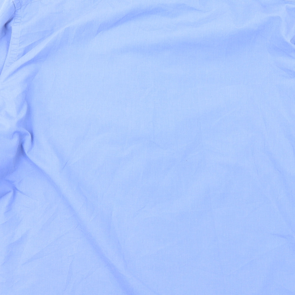 Hutson Harbour Mens Blue  Polyester  Button-Up Size 15.5 Collared Button
