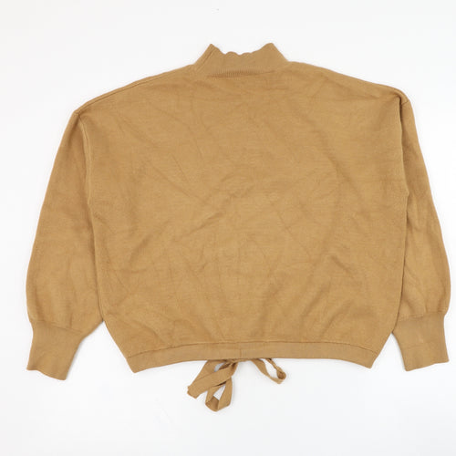 Primark Womens Brown Mock Neck  Viscose Pullover Jumper Size 14