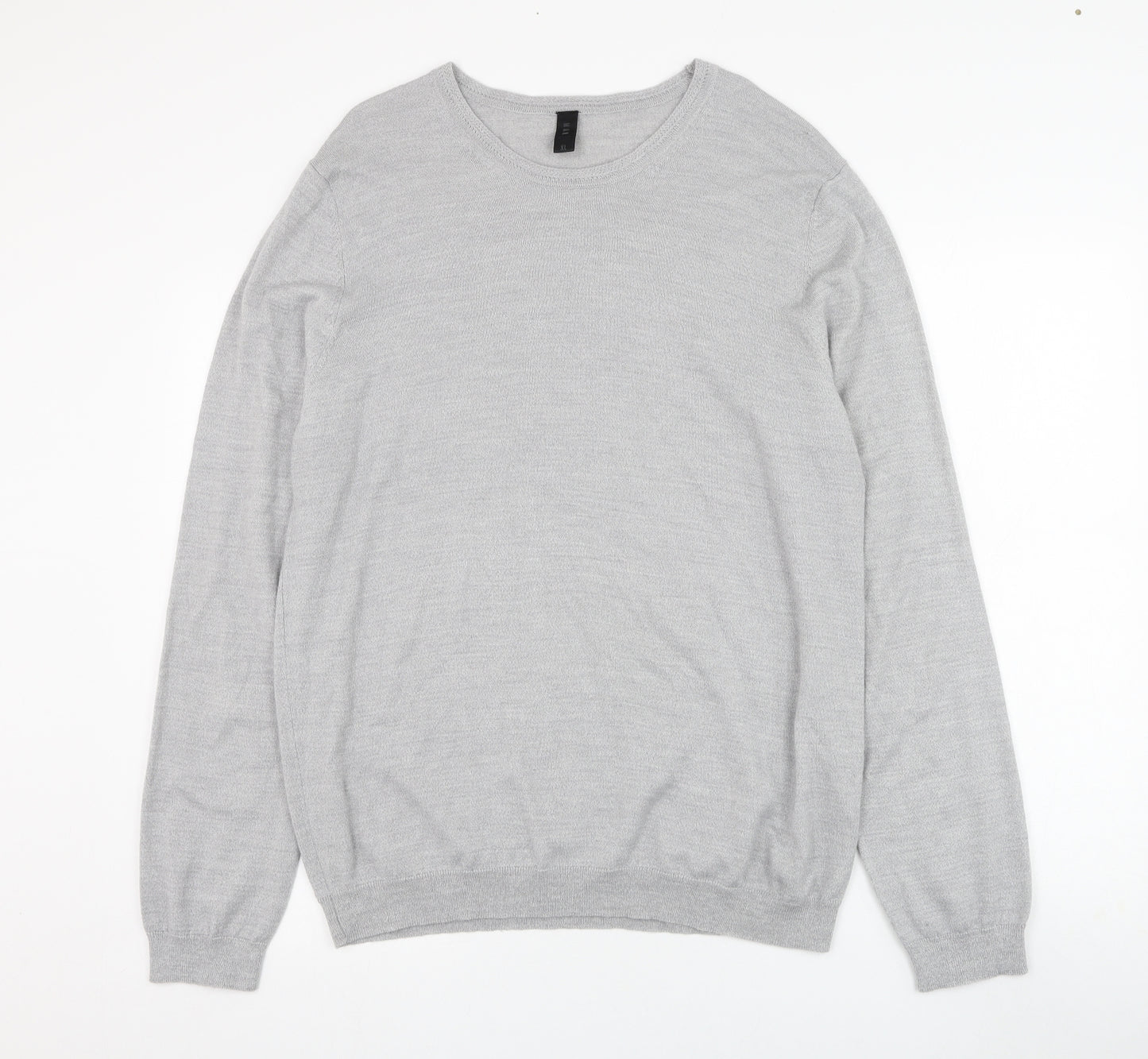 Lipsy Mens Grey Round Neck  Acrylic Pullover Jumper Size XL