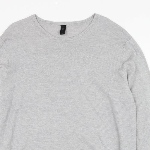 Lipsy Mens Grey Round Neck  Acrylic Pullover Jumper Size XL