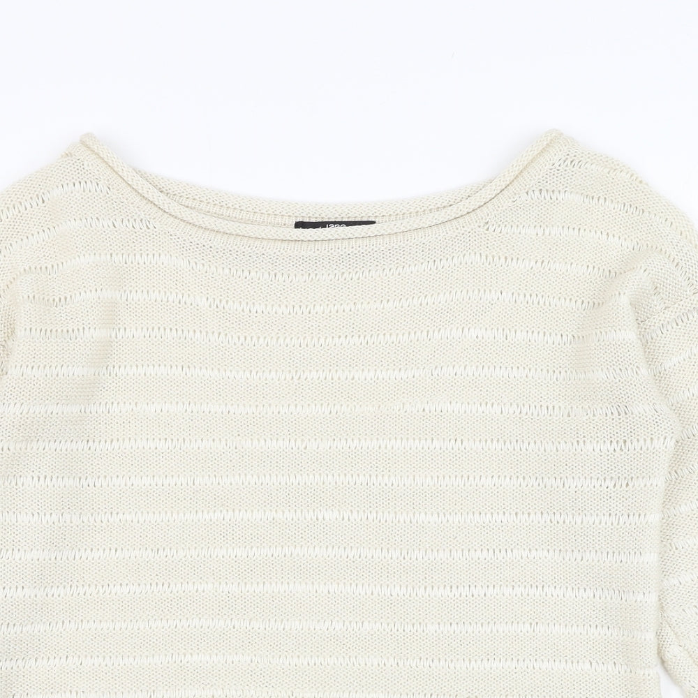 Jane Norman Womens Ivory Round Neck  Acrylic Pullover Jumper Size 10