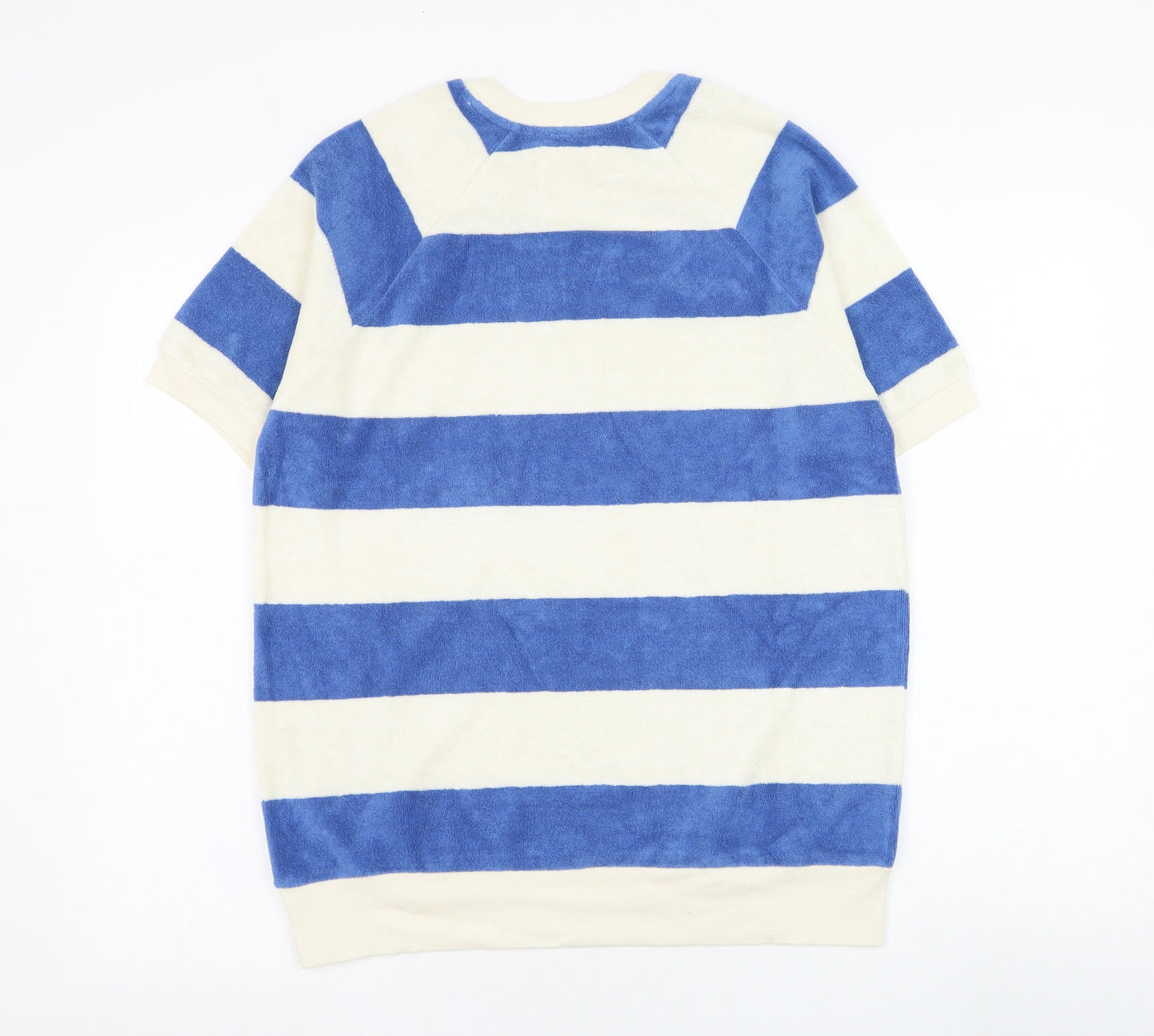 John Lewis Womens Ivory Round Neck Striped Cotton Pullover Jumper Size S   - Beach