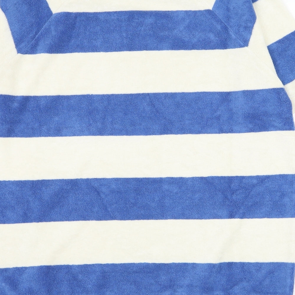 John Lewis Womens Ivory Round Neck Striped Cotton Pullover Jumper Size S   - Beach