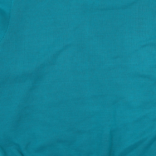 Classic Womens Green Round Neck  Acrylic Pullover Jumper Size M
