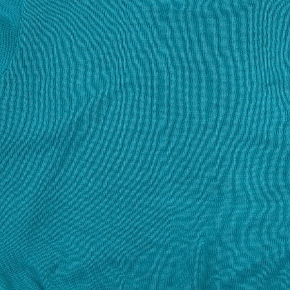 Classic Womens Green Round Neck  Acrylic Pullover Jumper Size M